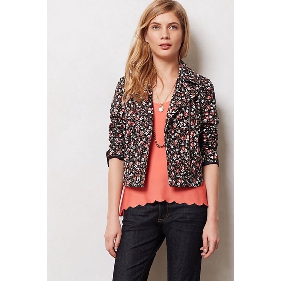 SALE✨Anthropologie Cropped Tinsley Moto Jacket - Picture 1 of 7